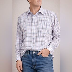 Men’s “Izod” Premium Essentials Plaid Button Up Dress Shirt